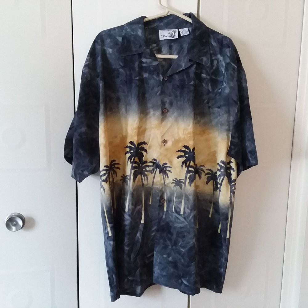 Monticerutti 80's Men's Tropical Casual Button‎ Down Shirt Size Large